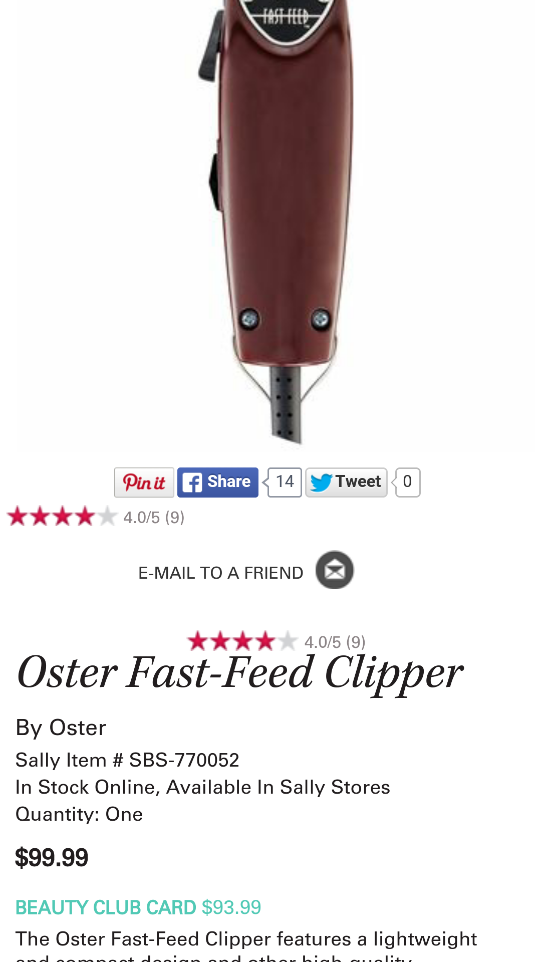 oster fast feed sally